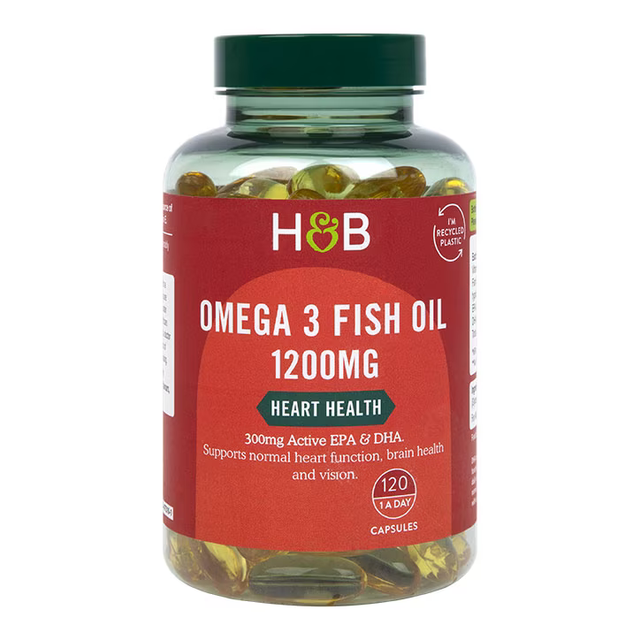 Омега-3 концентрирано рибено масло (Omega 3 Fish Oil) 1200mg 120 капсули, H&B  Holland & Barrett - Nutra Best Bulgaria