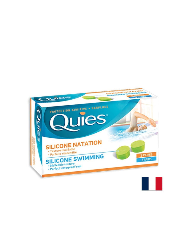 Меки водоустойчиви силиконови тапи за уши за плуване за възрастни, за многократна употреба, 3 чифта  Quies - Nutra Best Bulgaria