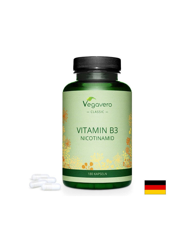 Витамин В3 (Никотинамид) - Vitamin B3 Nicotinamid, 180 капсули  Vegavero - Nutra Best Bulgaria