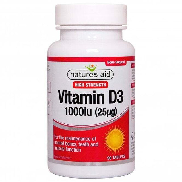 Витамин Д3 (Vitamin D3) 1000iu 90 таблетки NaturesAid  Natures Aid - Nutra Best Bulgaria