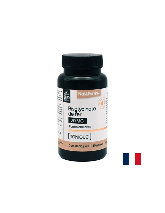 Анемия - Желязо (бисглицинат), 30 капсули  Nat&Form - Nutra Best Bulgaria