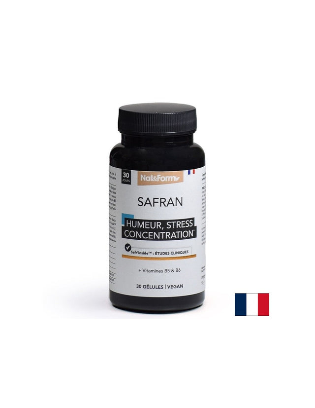 Шафран 30 mg + Витамин B5 и B6 – Емоционален баланс и спокойствие, 30 капсули  Nat&Form - Nutra Best Bulgaria