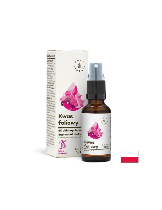 Фолиева киселина, орален спрей 30 ml Aura Herbals  Aura Herbals - Nutra Best Bulgaria