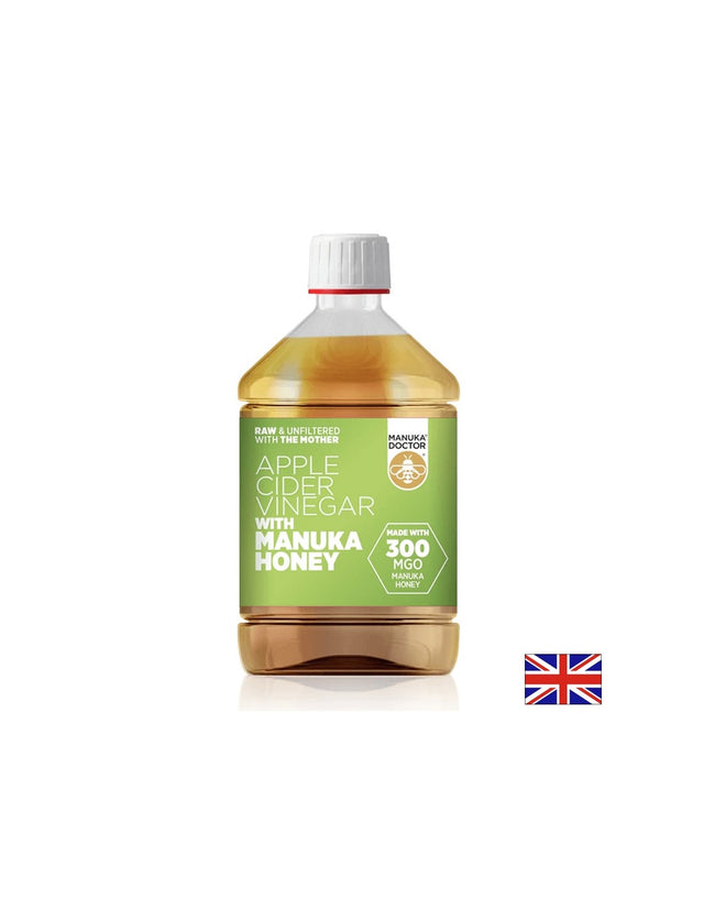 Ябълков оцет + мед от манука (300 MGO) - Apple Cider Vinegar with Manuka Honey (300 MGO), 500 ml  Manuka Doctor - Nutra Best Bulgaria