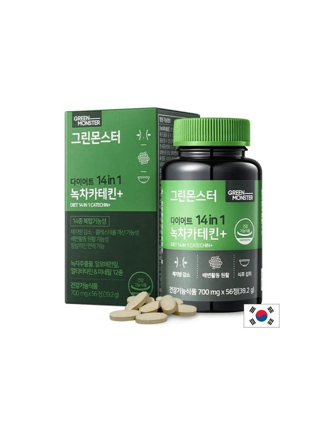 Катехини 300 mg + B витамини – Енергия, метаболизъм и антиоксидантна защита, 56 таблетки  Green Monster - Nutra Best Bulgaria