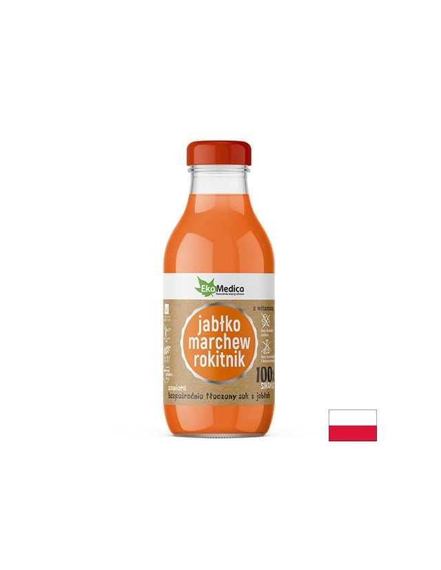 Сок от ябълка, моркови и морски зърнастец, 300 ml EkaMedica  Ekamedica - Nutra Best Bulgaria