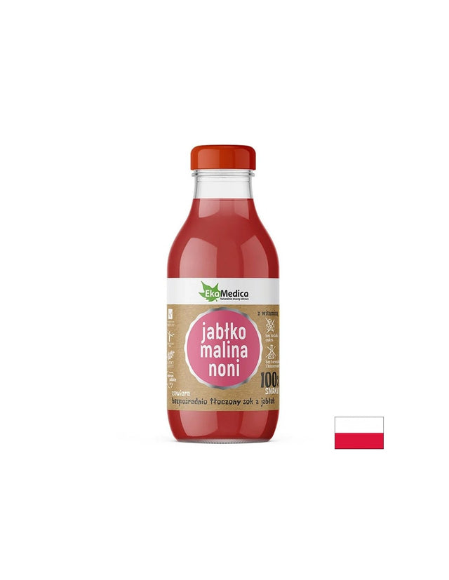 Сок от ябълки, малини и нони - Имунитет и добро храносмилане, 300 ml  Ekamedica - Nutra Best Bulgaria