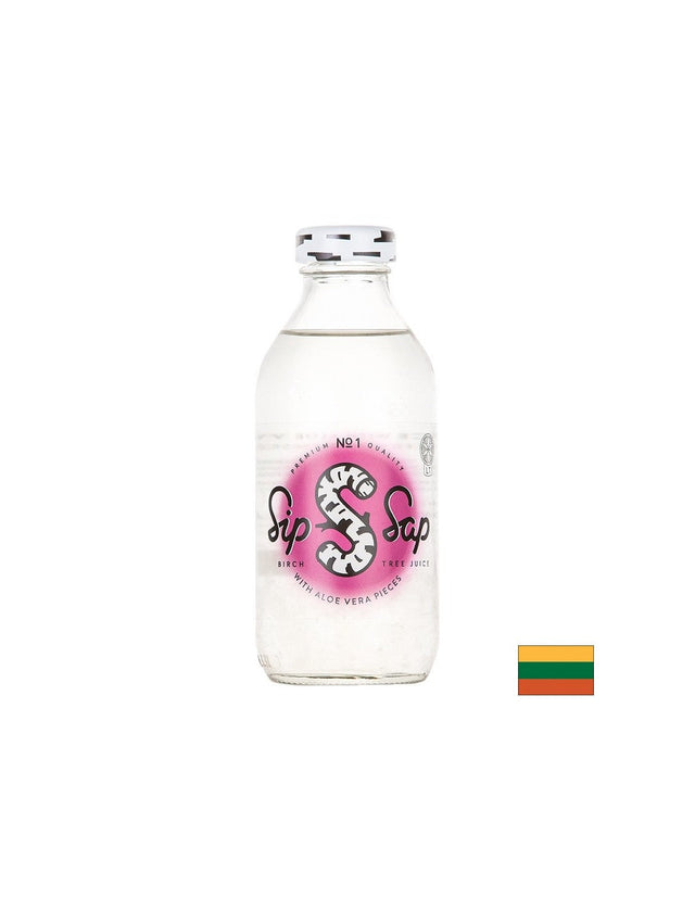 Детоксикация и тонус - Био брезов сок с парченца алое вера, 330 ml  Sip Sap - Nutra Best Bulgaria