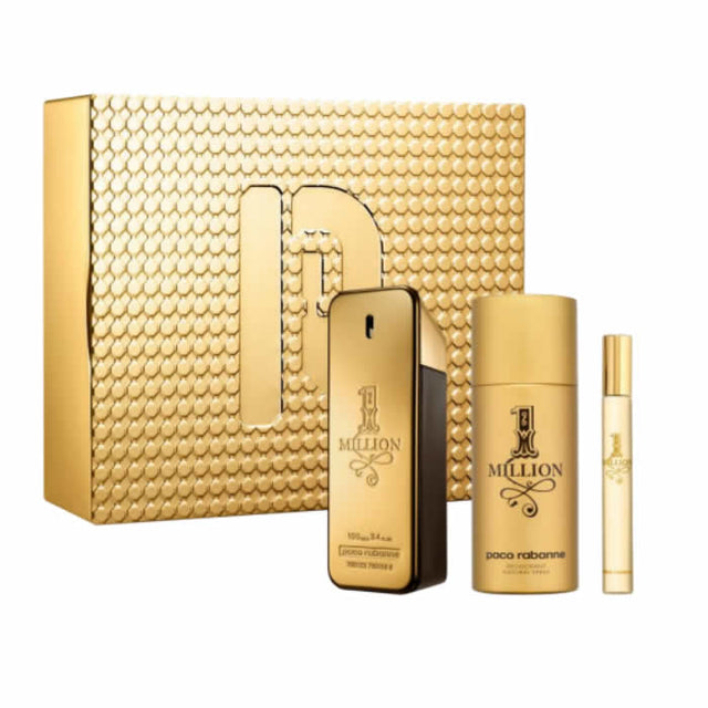 Paco Rabanne 1 Million Eau De Toilette Spray 100ml Set 3 Pieces - Nutra Best Bulgaria