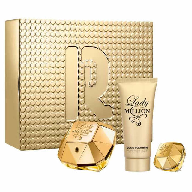 Paco Rabanne Lady Million Eau De Parfum Spray 80ml Set 3 Pieces - Nutra Best Bulgaria