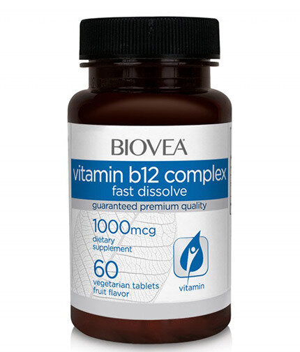 BIOVEA Vitamin B12 Complex 1000 mcg  60 Tabs - Nutra Best Bulgaria