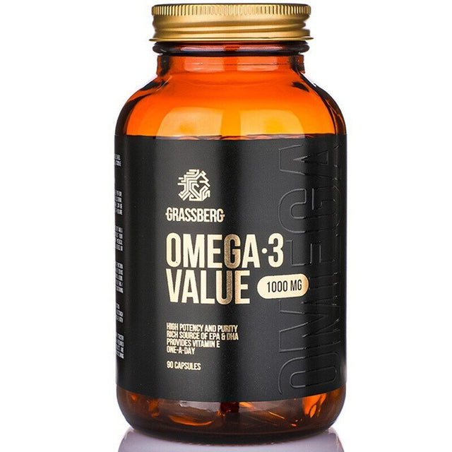 GRASSBERG Omega-3 Value 1000 mg  90 Caps - Nutra Best Bulgaria