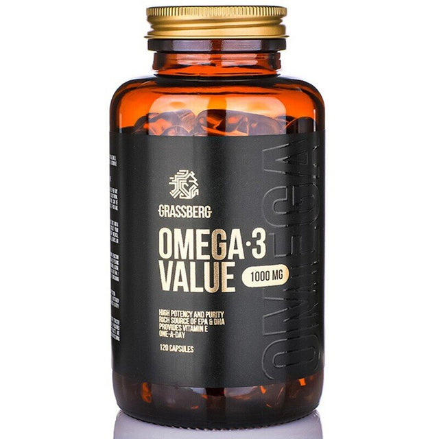 GRASSBERG Omega-3 Value 1000 mg  120 Caps - Nutra Best Bulgaria