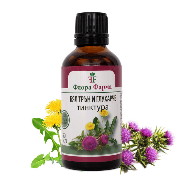 Бял трън 375 мг и глухарче 375 мг– тинктура 50 мл FLORA FARMA  Флора Фарма - Nutra Best Bulgaria