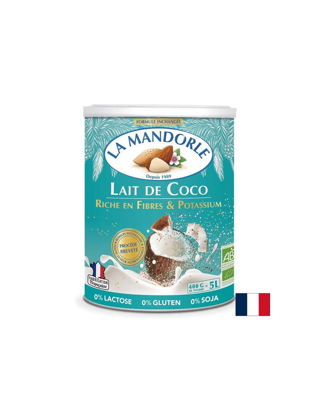 Кокосово мляко на прах, БИО – Богато на фибри и калий, 400 g, прах  La Mandorle - Nutra Best Bulgaria