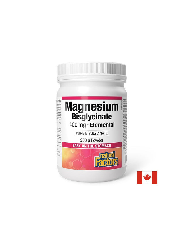 Магнезий (бисглицинат) – За мускулен тонус и здраво сърце, 400 mg, 230 g прах  Natural Factors - Nutra Best Bulgaria