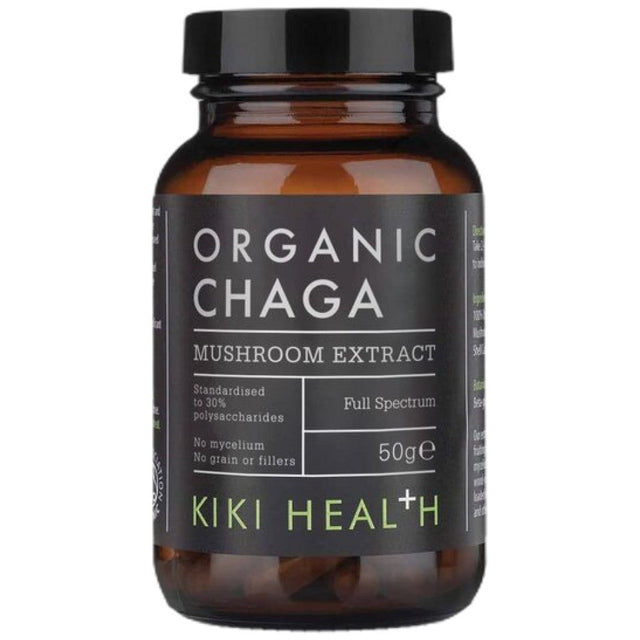 Chaga Extract Organic Powder - 50 грама  KIKI Health - Nutra Best Bulgaria
