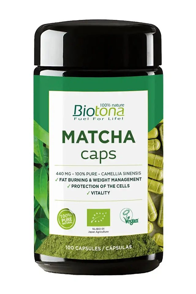Био чай Матча 440 мг /100 капсули, 50 дози/ Biotona  Biotona - Nutra Best Bulgaria