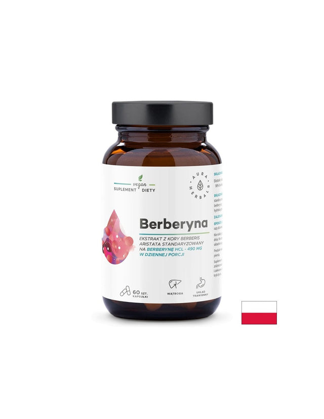 Контрол на кръвната захар и холестерола - Берберин, 490 mg х 60 капсули Aura Herbals  Aura Herbals - Nutra Best Bulgaria