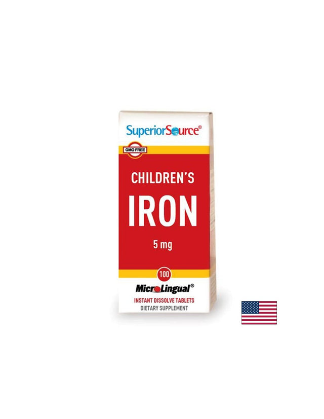 Желязо за Деца, 5 mg x 100 сублингвални таблетки Superior Source  Superior Source - Nutra Best Bulgaria