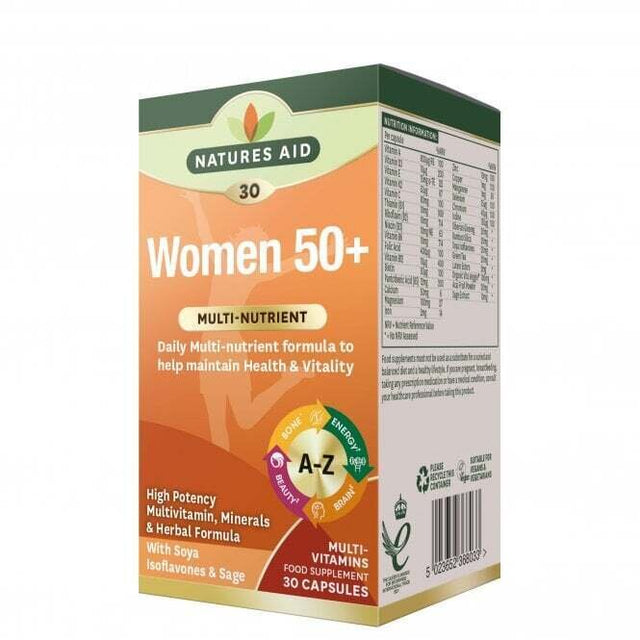 Комплекс за жени 50+ (Womens 50+ Multi-Vitamins & Minerals) 30 капсули NaturesAid  Natures Aid - Nutra Best Bulgaria