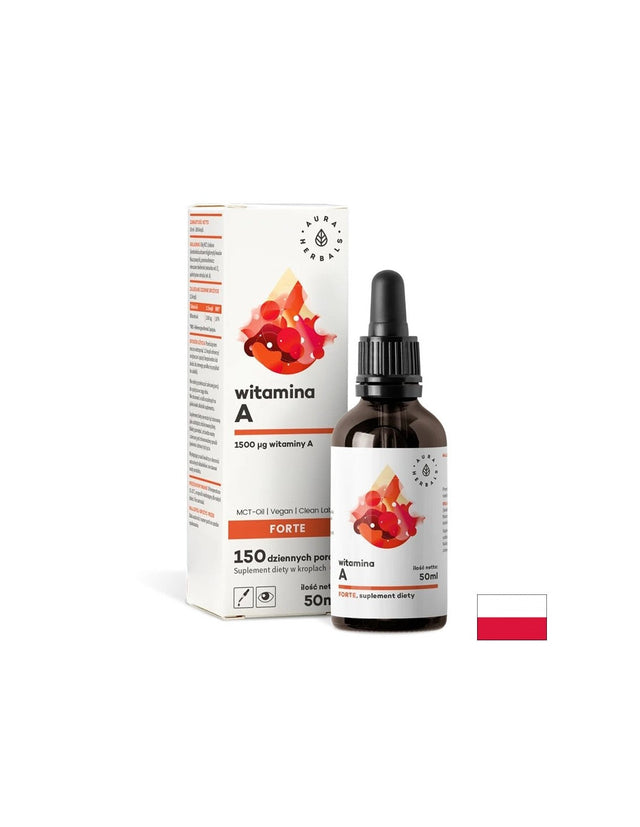 Зрение и имунитет Витамин А Форте 50 ml, капки  Aura Herbals - Nutra Best Bulgaria