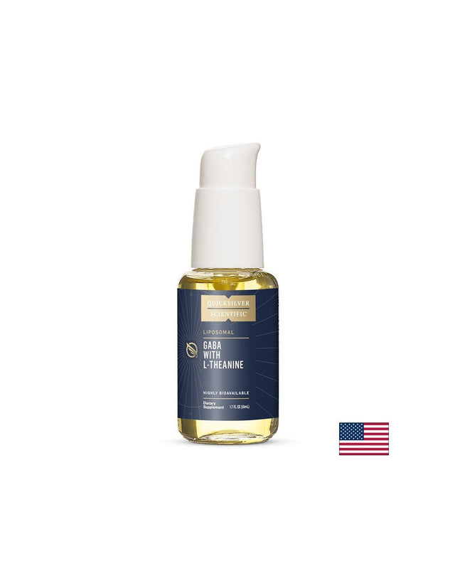 Стрес, безсъние, тревожност - ГАБА и Л-теанин за спокоен ум, Течна липозомна формула с висока абсорбция, 50 ml  Quicksilver - Nutra Best Bulgaria