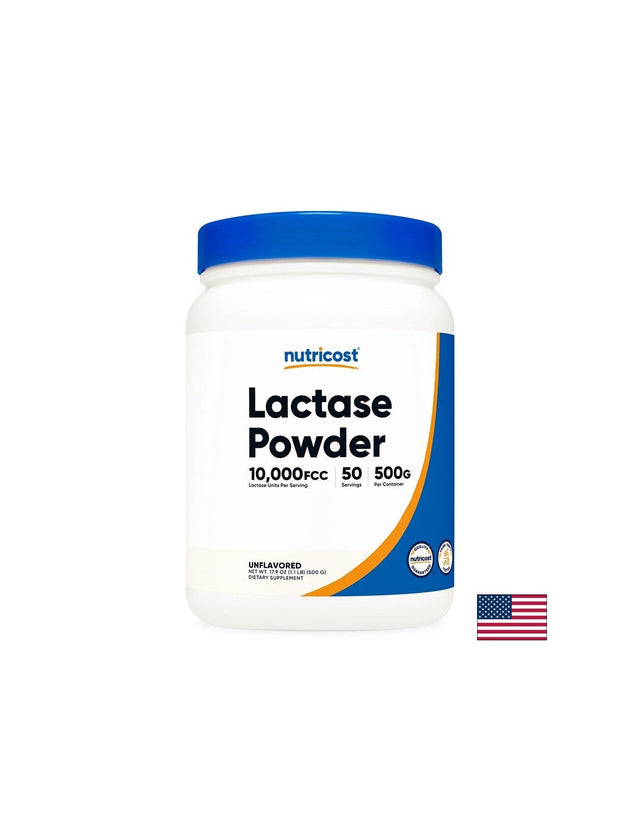 Лактаза - Подпомага храносмилането на лактоза, 500 g прах  Nutricost - Nutra Best Bulgaria