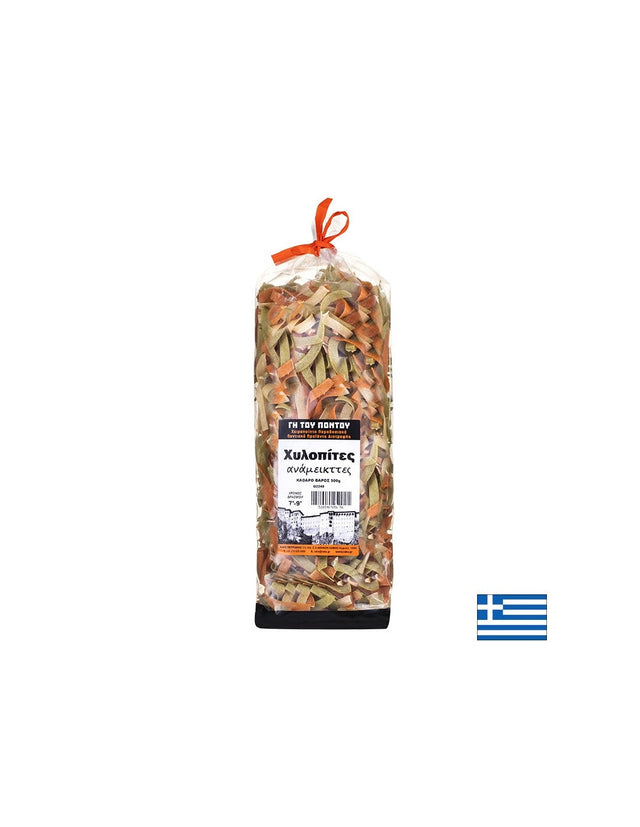 Трицветна критска паста с три вкуса – спанак, домат и чушка, 500 g  Raks - Nutra Best Bulgaria