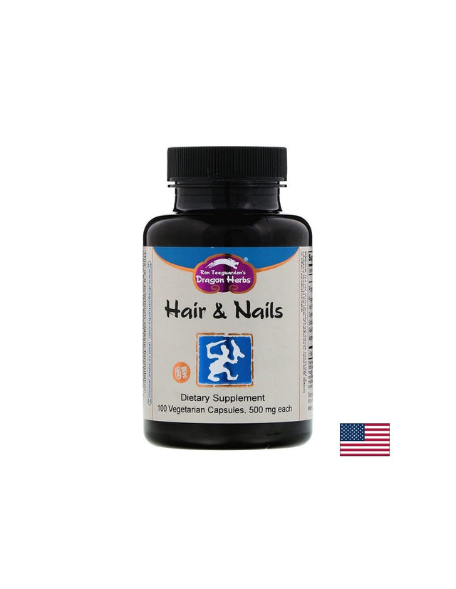 Формула за коса и нокти - Противостарееща грижа, 500 mg, 100 капсули  Dragon Herbs - Nutra Best Bulgaria