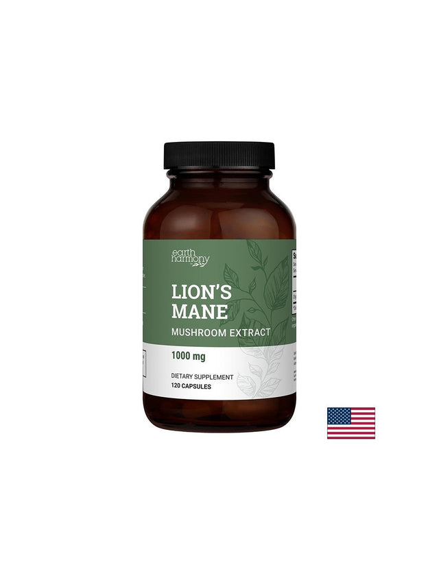 Имунитет и мозъчна функция - Лъвска грива, БИО, 500 mg х 120 капсули  Earth Harmony - Nutra Best Bulgaria
