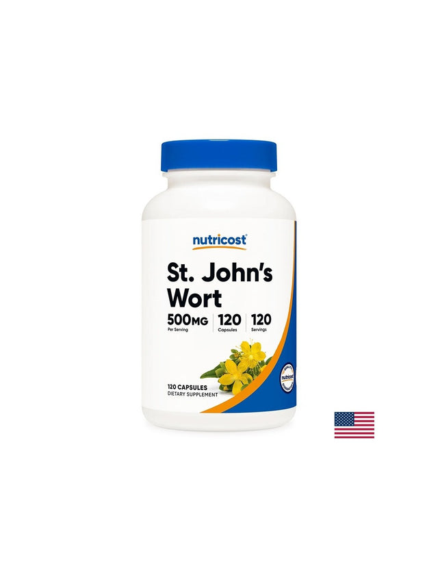 Стрес и добро настроение - Жълт кантарион, 500 mg х 120 капсули  Nutricost - Nutra Best Bulgaria