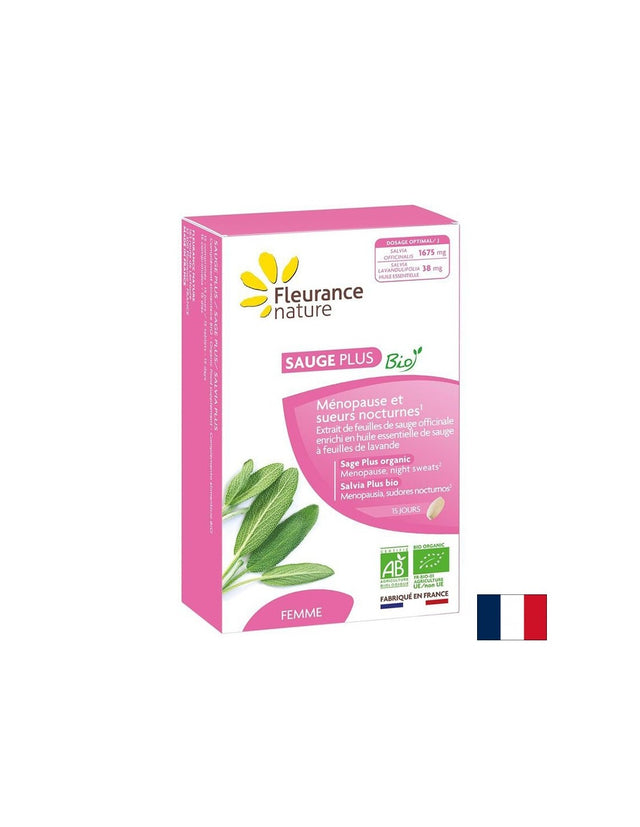 При менопауза и прекомерно изпотяване - Салвия+, 500 mg  х 15 таблетки  Fleurance Nature - Nutra Best Bulgaria