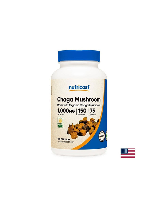 Имунитет и енергия - Чага екстракт 500 mg, 150 капсули  Nutricost - Nutra Best Bulgaria