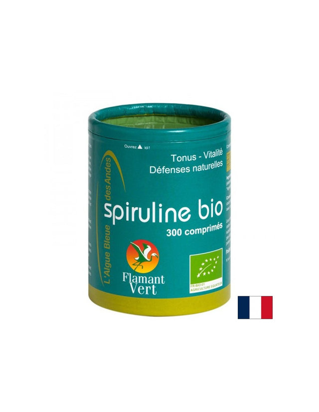 Имунна подкрепа и тонус - Спирулина Био, 500 mg х 300 таблетки  Flamant Vert - Nutra Best Bulgaria