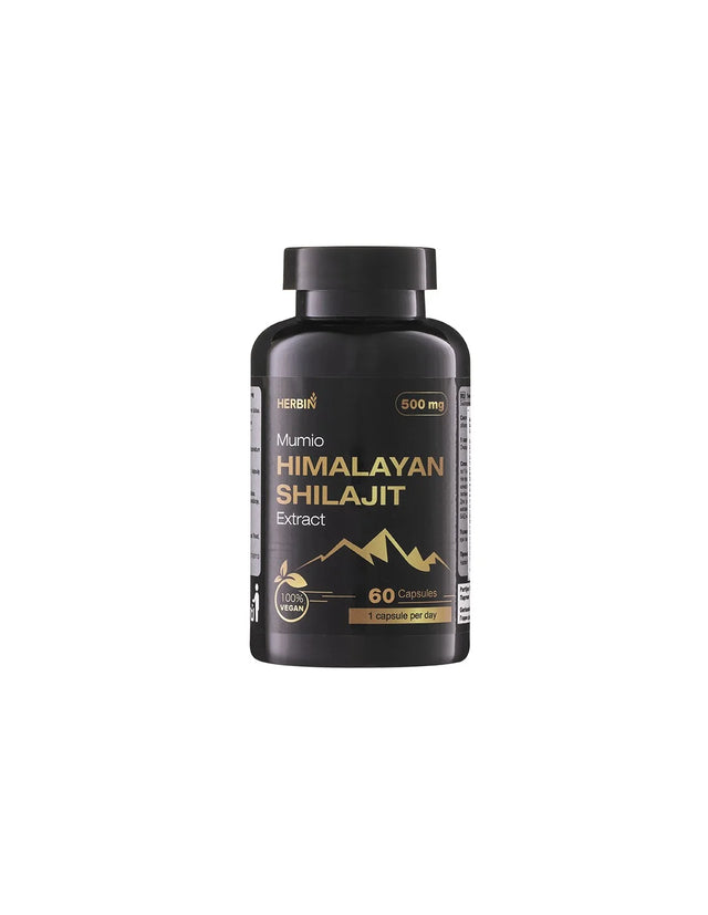 Хималайско мумио (шилажит) – Енергиен метаболизъм и имунитет, 500 mg, 60 капсули  ЧП Голден Фарм - Nutra Best Bulgaria
