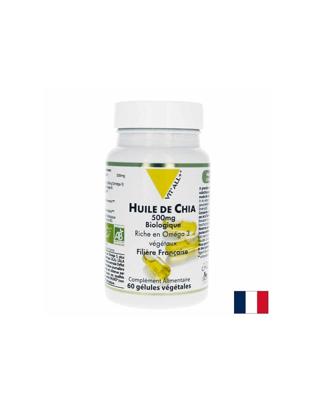 Сърдечно-съдова система - Масло от семена на чия, 500 mg x 60 капсули  Vit'all Plus - Nutra Best Bulgaria
