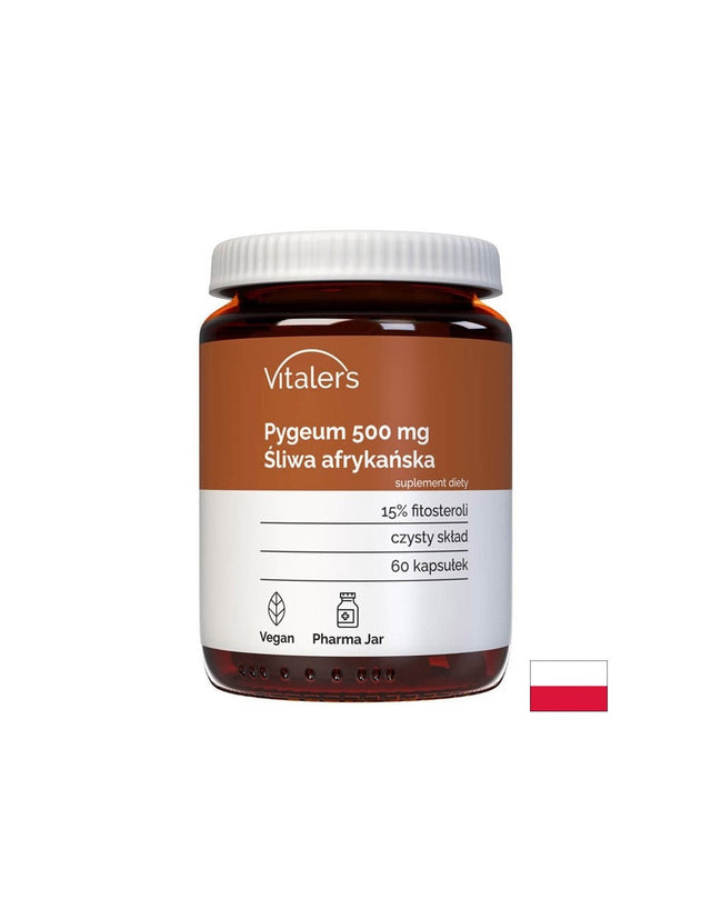 Простата и уринарен тракт - Пигеум (Африканска череша), 500 mg x 60 капсули  Vitaler's - Nutra Best Bulgaria