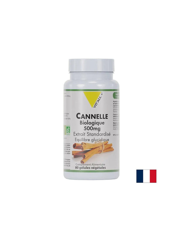 Контрол на кръвната захар - Цейлонска канела, БИО, 500 mg x 80 капсули  Vit'all Plus - Nutra Best Bulgaria