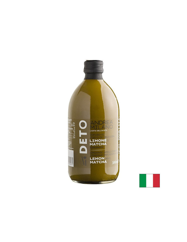 Нефилтриран ябълков оцет с лимон и матча Био, 500 ml  Acetificio Andrea Milano - Nutra Best Bulgaria