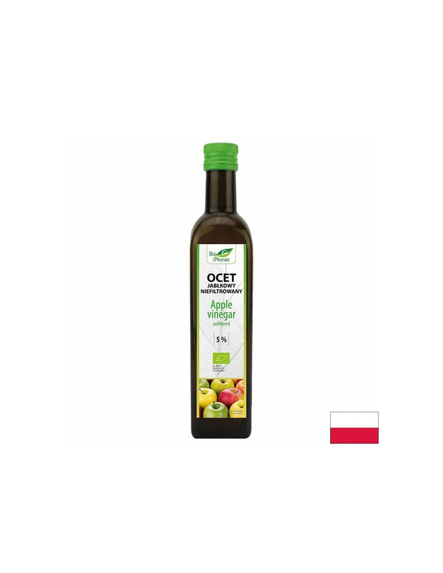 Ябълков оцет (нефилтриран), БИО, 500 ml  Bio Planet - Nutra Best Bulgaria