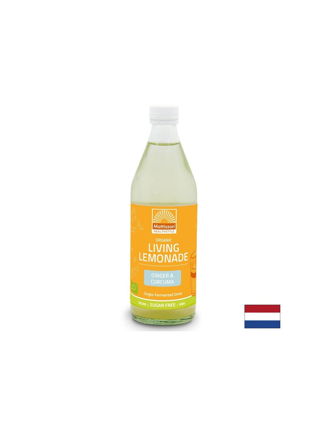 Жива лимонада с джинджифил и куркума БИО 500 ml  Mattisson Healthstyle - Nutra Best Bulgaria
