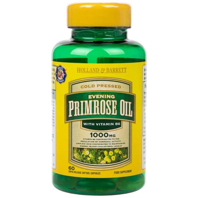 Natural Evening Primrose Oil 1000 mg | Plus Vitamin B6 - 60 капсули - Nutra Best Bulgaria