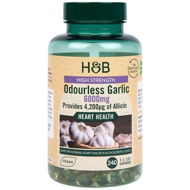 High Strength Odourless Garlic 6000 mg - 240 капсули - Nutra Best Bulgaria