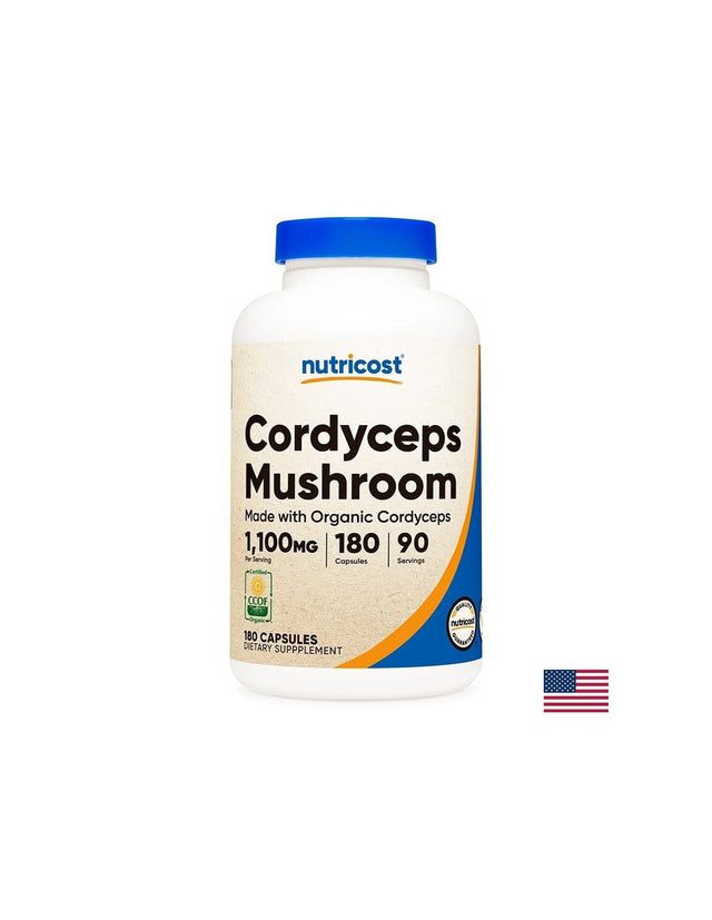 Имунитет и енергия - Кордицепс, 550 mg х 180 капсули  Nutricost - Nutra Best Bulgaria