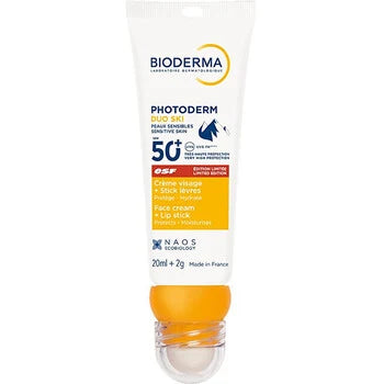 Bioderma - Duo Ski Face Cream + Lip Stick SPF 50+ - Opalovací krém a balzám na rty -