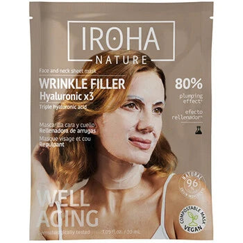 Iroha - Face & Neck Sheet Mask - Maska proti vráskám na obličej a krk -