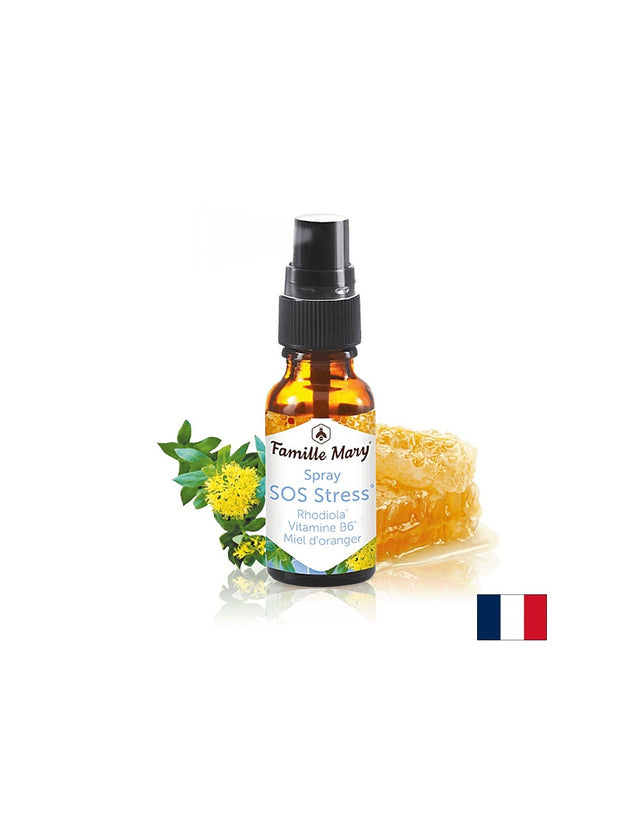 Антистрес спрей за уста със златен корен и витамин В6 - SOS Stress Rhodiola, Vitamin B6, Miel d’oranger, 20 ml  Famille Mary - Nutra Best Bulgaria