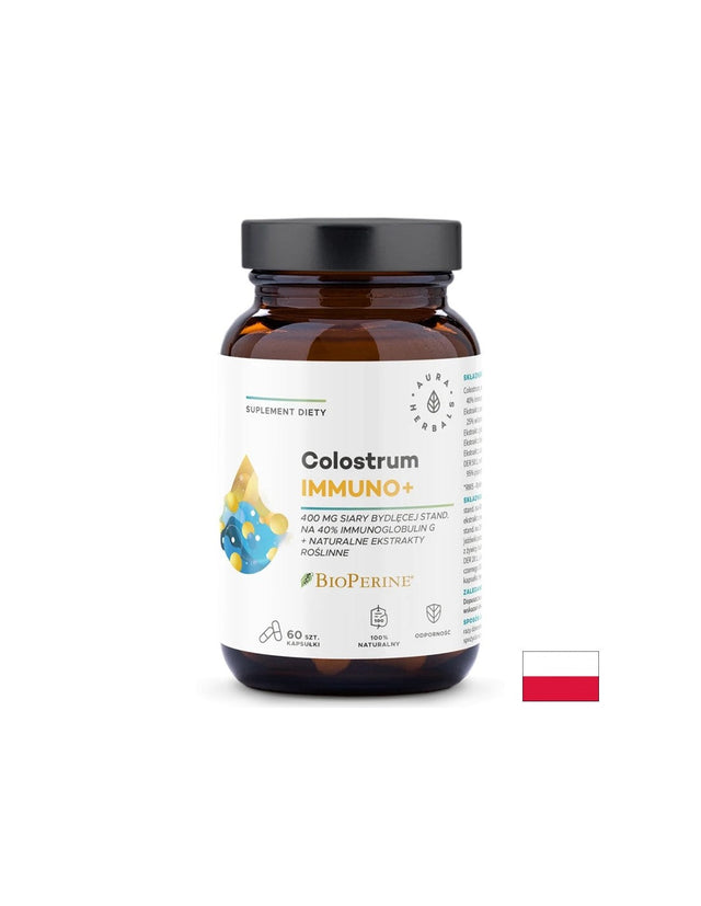 Коластра Имуно + БиоПерин, 60 капсули  Aura Herbals - Nutra Best Bulgaria
