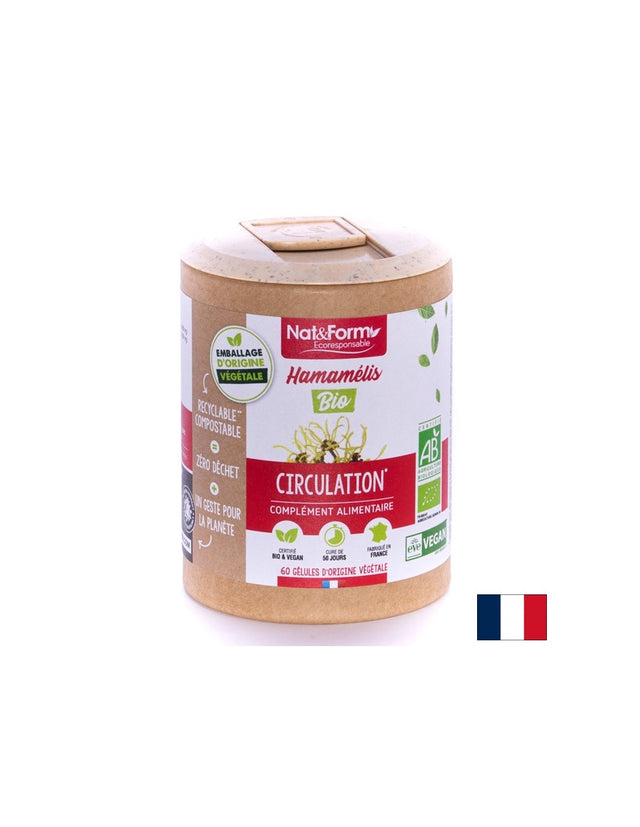 Кръвообращение - Екстракт от Хамамелис, 60 капсули  Nat&Form - Nutra Best Bulgaria